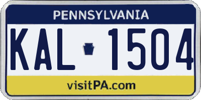 PA license plate KAL1504