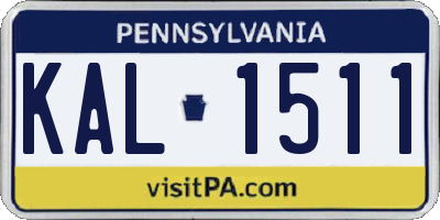PA license plate KAL1511
