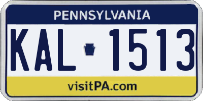 PA license plate KAL1513