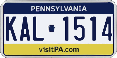 PA license plate KAL1514