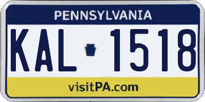 PA license plate KAL1518