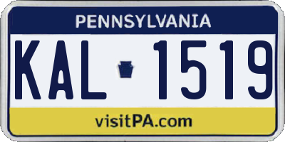 PA license plate KAL1519
