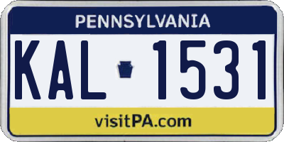 PA license plate KAL1531