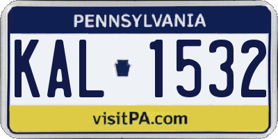 PA license plate KAL1532