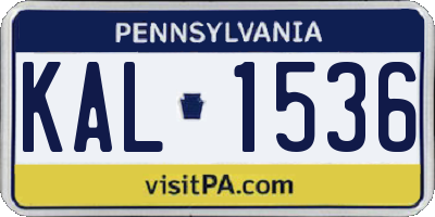 PA license plate KAL1536