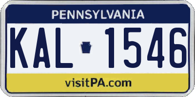 PA license plate KAL1546