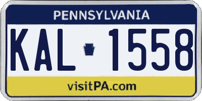PA license plate KAL1558