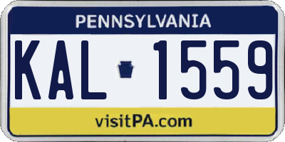 PA license plate KAL1559