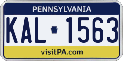 PA license plate KAL1563