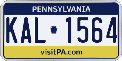 PA license plate KAL1564