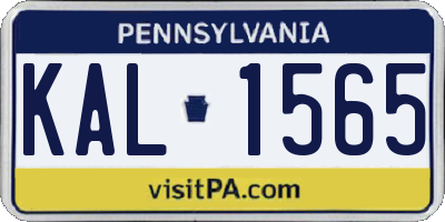 PA license plate KAL1565