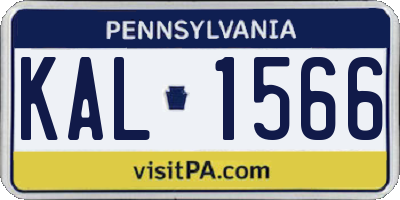 PA license plate KAL1566