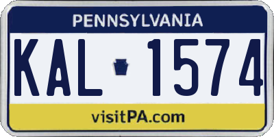 PA license plate KAL1574