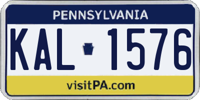 PA license plate KAL1576