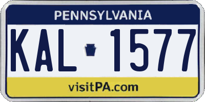 PA license plate KAL1577