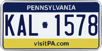 PA license plate KAL1578