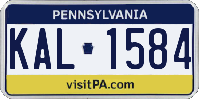 PA license plate KAL1584