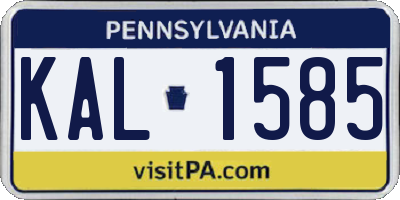 PA license plate KAL1585