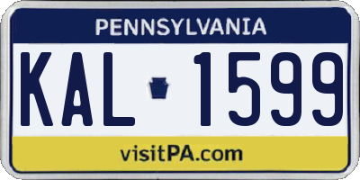 PA license plate KAL1599