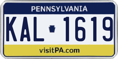 PA license plate KAL1619