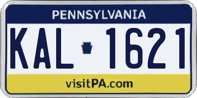 PA license plate KAL1621