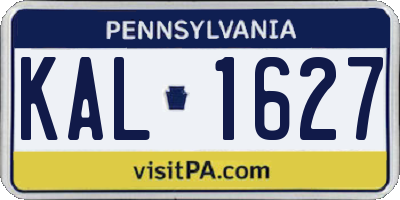 PA license plate KAL1627