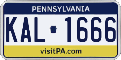 PA license plate KAL1666