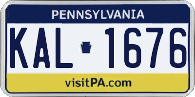 PA license plate KAL1676