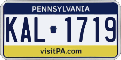 PA license plate KAL1719