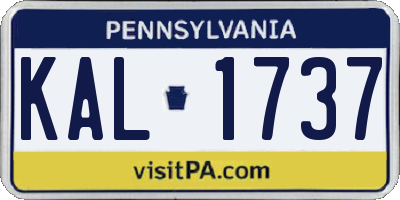 PA license plate KAL1737