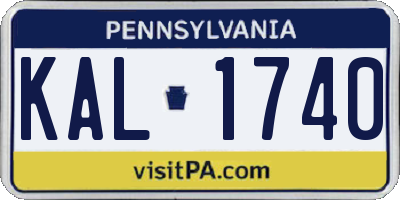 PA license plate KAL1740