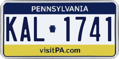 PA license plate KAL1741