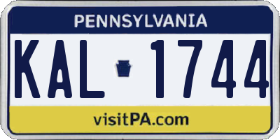 PA license plate KAL1744