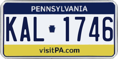 PA license plate KAL1746