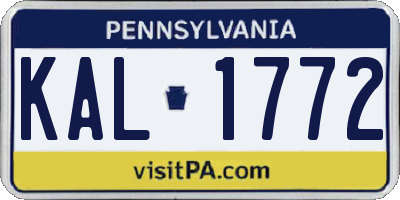 PA license plate KAL1772
