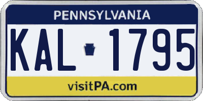 PA license plate KAL1795