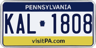 PA license plate KAL1808
