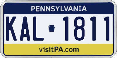 PA license plate KAL1811