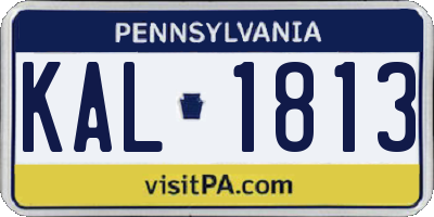 PA license plate KAL1813