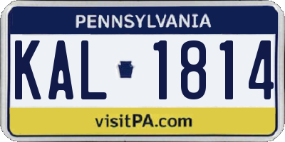 PA license plate KAL1814