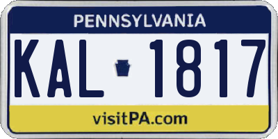 PA license plate KAL1817