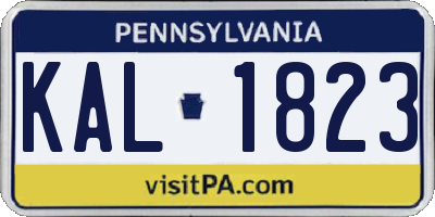 PA license plate KAL1823