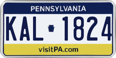 PA license plate KAL1824