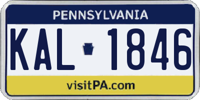 PA license plate KAL1846