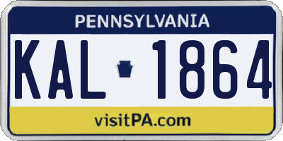 PA license plate KAL1864