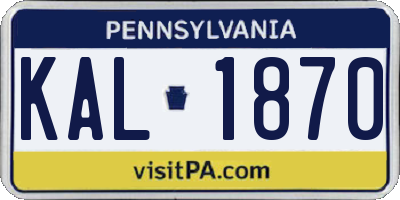 PA license plate KAL1870