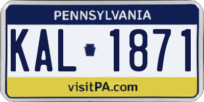 PA license plate KAL1871