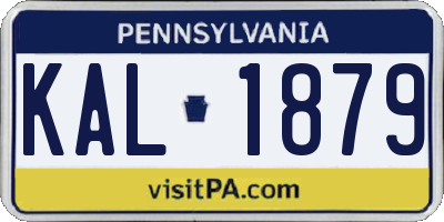 PA license plate KAL1879