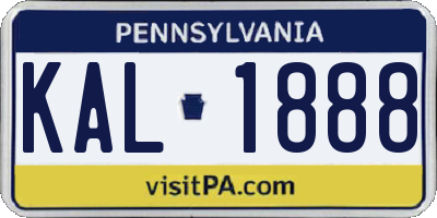 PA license plate KAL1888