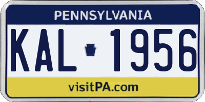 PA license plate KAL1956